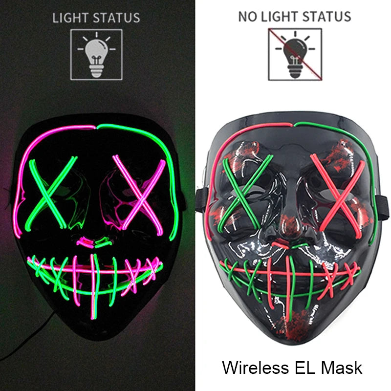 The Purge Horror Wireless LED Glow Mask