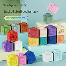 12Pcs Soft Plastic Colorful Puzzle Building Bricks