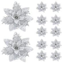 Glitter Pink Christmas Tree Flower Ornaments