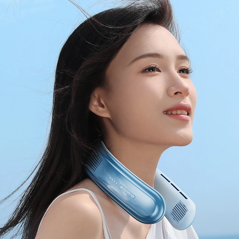 Portable 10000mAh Rechargeable 3-Speed Large Wind Silent Electric Neck Fan
