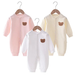 Solid Color Bear Print Onsie