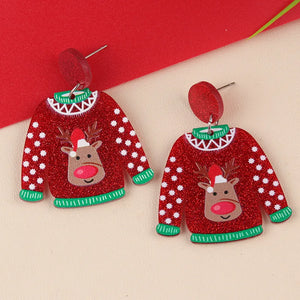 YAOLOGE Fun Innovative Christmas Elements Earrings