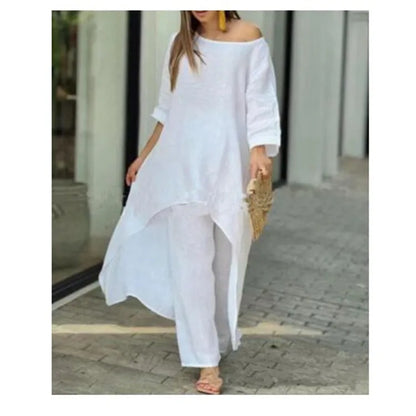 Cotton Linen Casual 2 Piece Set