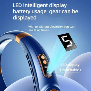 JKUOO Rechargeable Personal Portable Hands Free Neck Fan