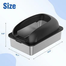 24in Stainless Steel Cat Litter Box with Lid Anti-Urine Leakage Scoop and Mat Included