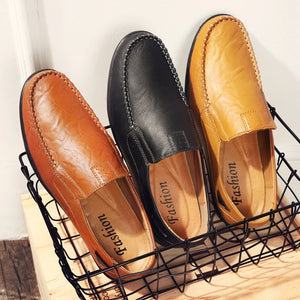 Genuine Leather Slip on Loafers