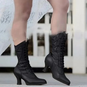 British Retro Faux Leather Knight Boots