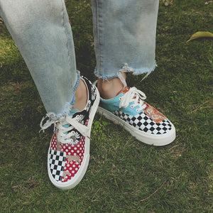 Canvas Plaid Casual Sneakers