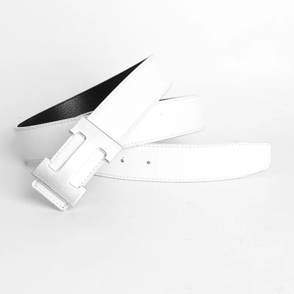 Designer Pin Buckle Genuine Leather H Belt
