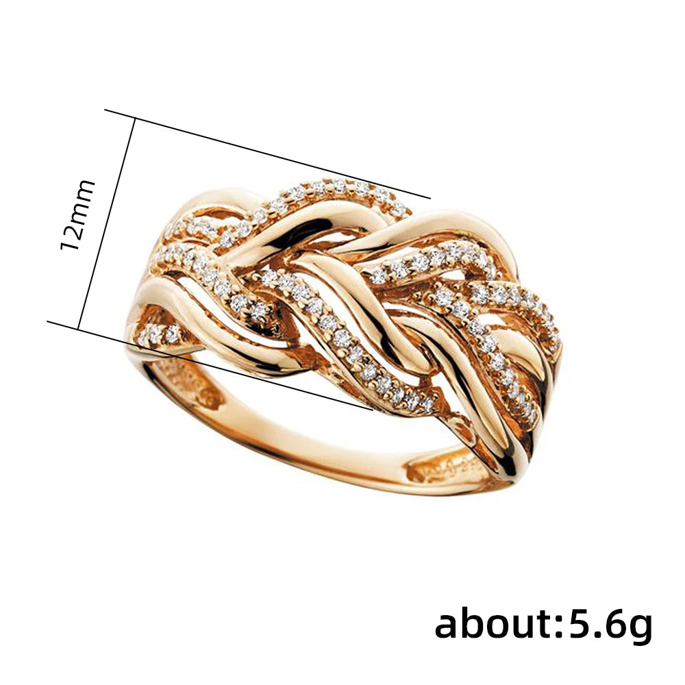 Huitan Trendy Twist Design Cubic Zirconia