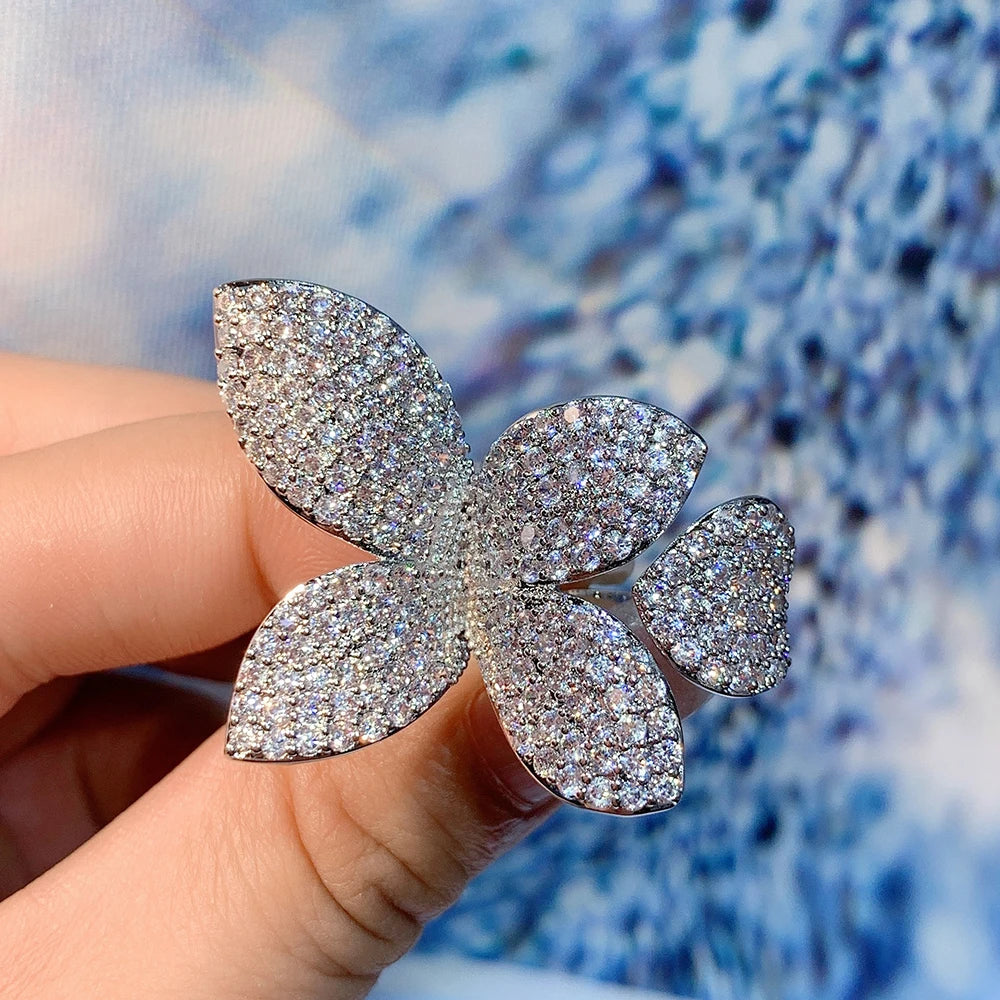 Huitan Gorgeous Leaf Design Adjustable Opening Ring for Women