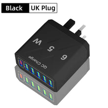 65W 6 Ports USB Fast Charging QC3.0 Travel Charger