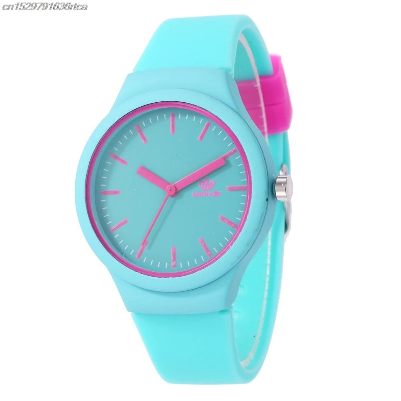 Fashion Simple Scale Quartz Watch with Silicone Band