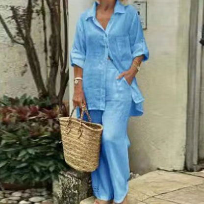 Cotton Linen Casual 2 Piece Set