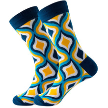 Happy Colorful Striped Argyle Geometric Print Socks