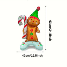 2pcs Base Wearing Gingerbread Man Aluminum Film Balloons