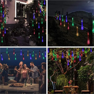 Solar Water Drops Led String Lights