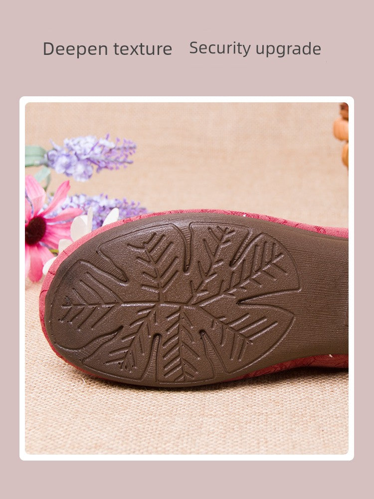 Square Mouth Buckle Cloth Shoes