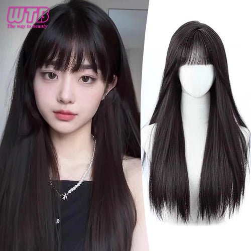 Synthetic Black Long Straight Wig