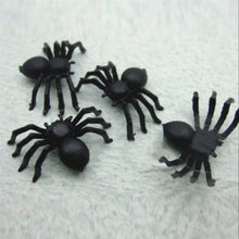50pcs Halloween Spiders Decorations Small Black Plastic Spiders