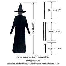 Halloween Creepy Wizard W/ 7 Color LED Light Holding Hands Screaming Witches with Sound Activated Sensor