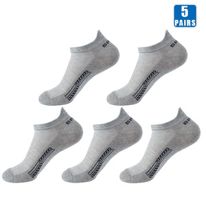 5 Pair Pure Cotton Low-Cut Boat Socks