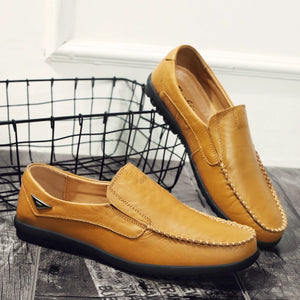 Genuine Leather Slip on Loafers