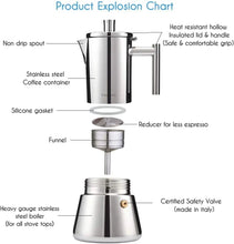 Easyworkz Diego Stovetop Espresso Maker Stainless Steel Italian Coffee Machine
