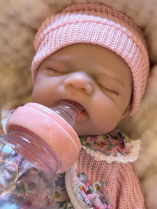 Open Mouth Pascale Full Body Silicone Reborn Girl Doll With Painted Skin
