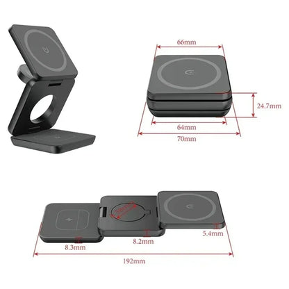 3 In 1 Foldable Magnetic Wireless Charger Stand For iPhone