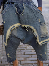 CM.YAYA Ripped Out Hole Denim Pants