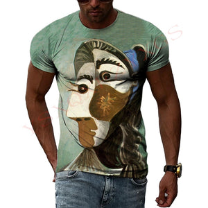 Spanish Impressionist Master Picasso Oil Painting 3D Print T-shirt