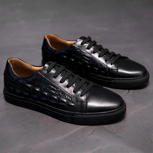 Genuine Leather Casual Trendy Crocodile Pattern Shoes