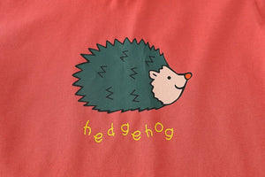 Hedgehog Printed Short Sleeve T-shirts and Shorts Set