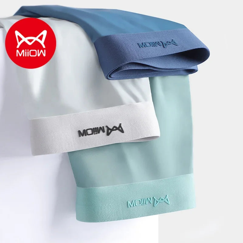 MiiOW 3Pcs Ice Silk Antibacterial Boxers