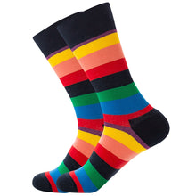 Happy Colorful Striped Combed Cotton Socks