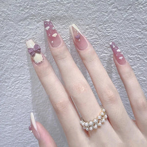 24pcs Mid Length Removable Wear Full Cover Nails