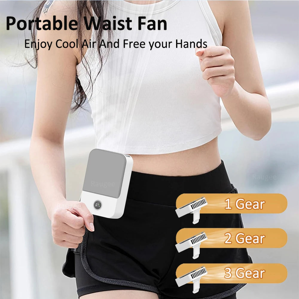 Waist Hanging 3 Gear Strong Wind Bladeless Waist Fanf