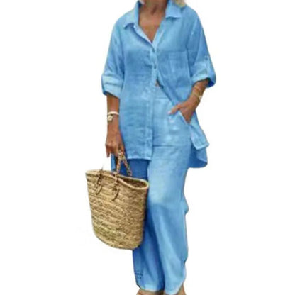 Cotton Linen Casual 2 Piece Set