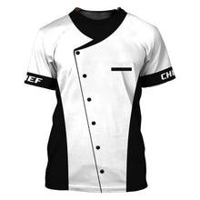 Short Sleeve 3D Print Chef Uniform