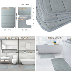 Memory Foam Bath Mat Set