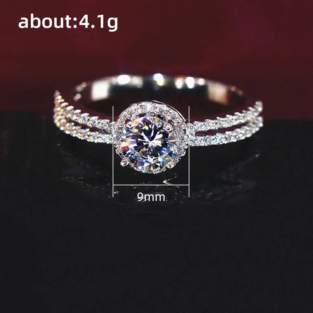 Temperament Round Cubic Zirconia Wedding Ring