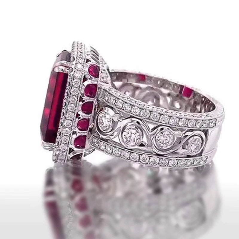 Huitan Temperament Ring with Shiny Gorgeous Cubic Zirconias