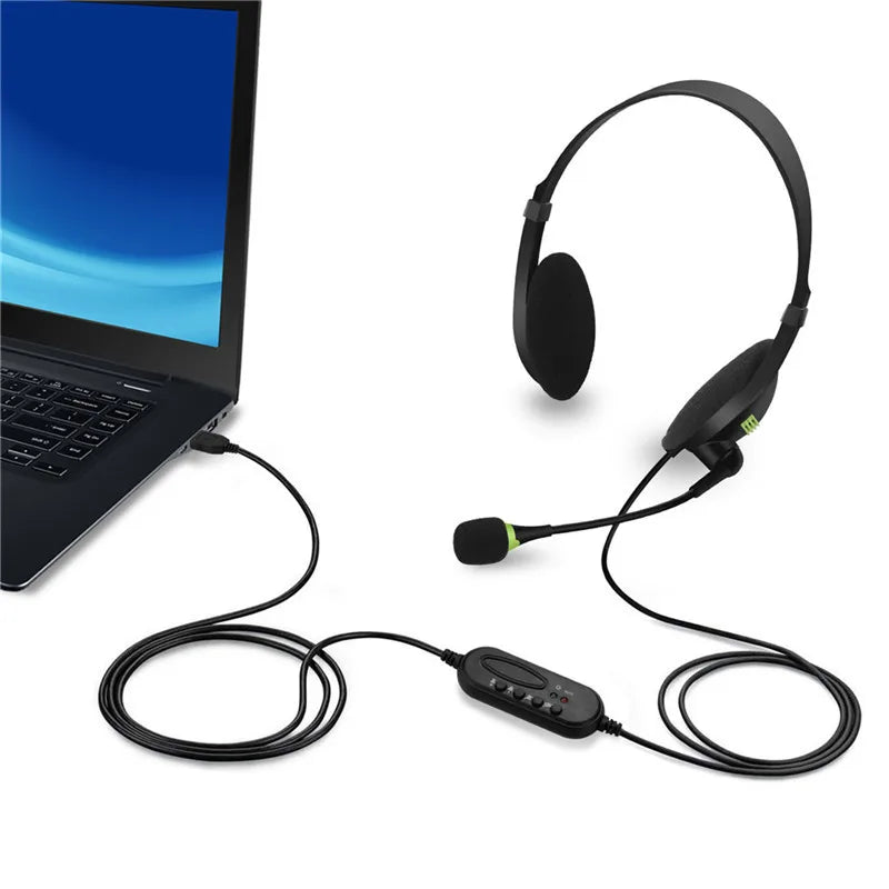 Wired Operator Retractable Headset with Microphone