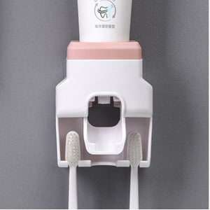 Wall Mounted Automatic Toothpaste Dispenser Toothbrush Holder