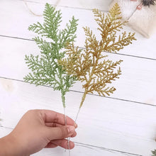 10/5Pcs Artificial Plants Pine Branches Christmas Glitter