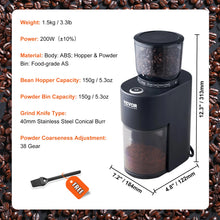 VEVOR 40MM Conical Burr Grind Setting Coffe Bean Electric Espresso Coffee Machine