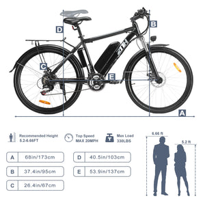 1000W Motor Peak 48V 50 Mile Range 20MPH E-bike