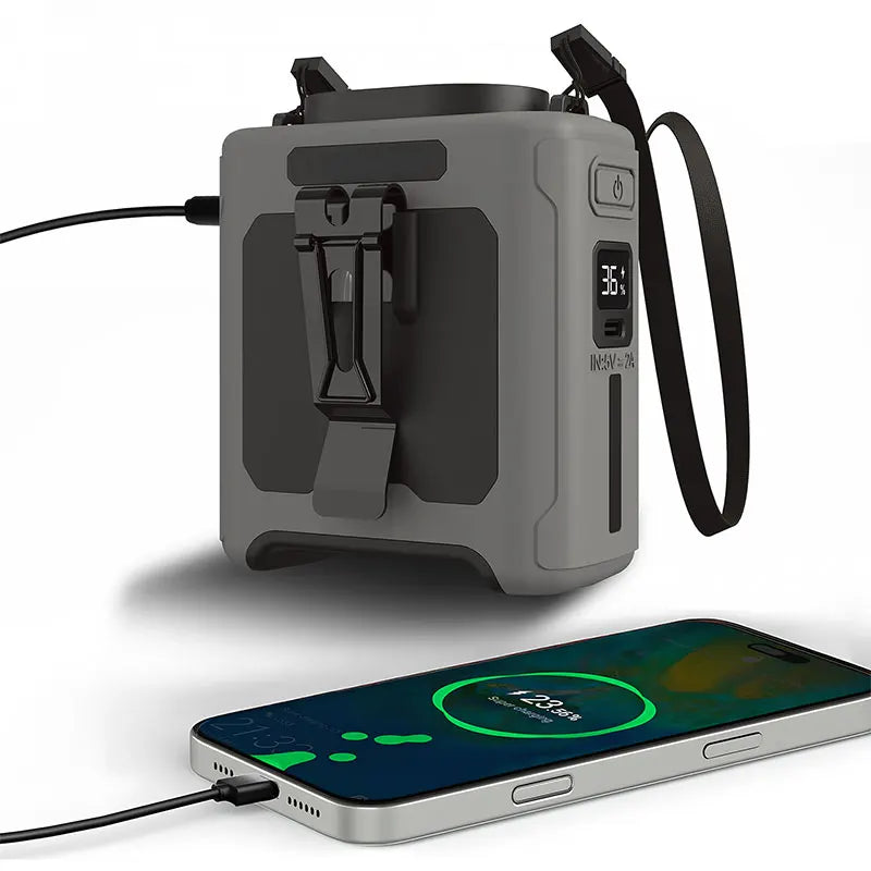 10000mAh Waist Fan with 5 Speeds & Light