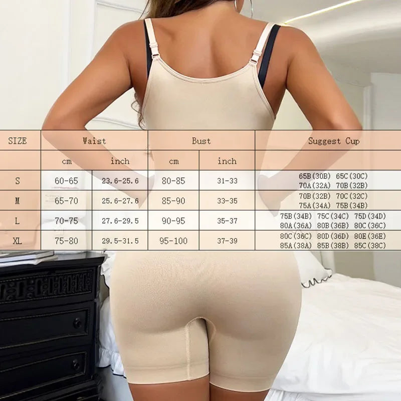 GUUDIA Open Bust Bodysuit Stretchy Spandex Tummy Control Full Back Shapewear Adjustable